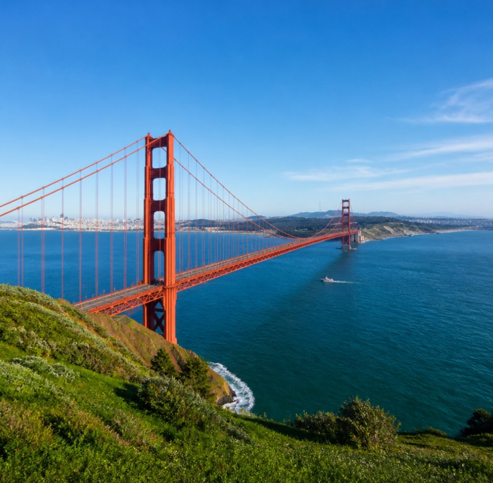 Ponte Golden Gate ao amanhecer gerada na Pektar